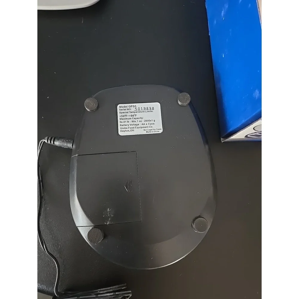 Globe GPS5 5lb Digital Portion Control‎ Scale With Plastic Platter Bowl